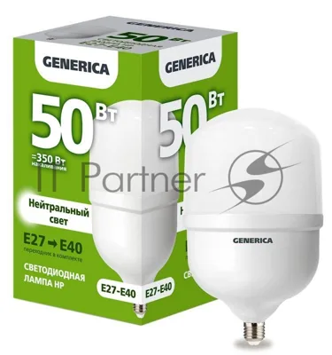 Лампа светодиодная GENERICA LL-HP-50-230-40-E27-E40-G HP 50Вт 4000К E27-E40 230В