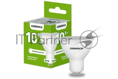 Лампа светодиодная GENERICA LL-PAR16-10-230-40-GU10-G PAR16 10Вт софит 4000К GU10 230В