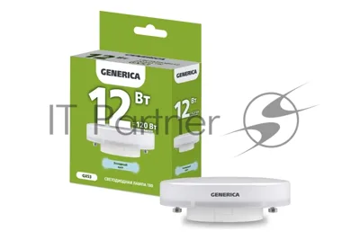 Лампа светодиодная GENERICA LL-T80-12-230-65-GX53-G T80 12Вт таблетка 6500К GX53 230В