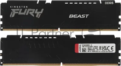Оперативная память Kingston Fury Beast, DDR5, 16GB (2x8GB), 5600MHz, CL40, DIMM, с радиаторами, черный
