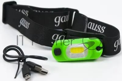 Фонарь налобный Gauss GFL408 3W 150lm Li-ion 300mА·ч LED
