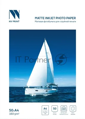 Матовая фотобумага NVPrint для струйной печати 160г/м A4 50 листов