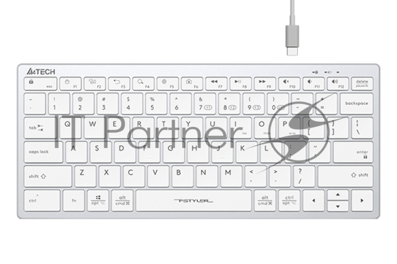 Клавиатура A4Tech Fstyler FBX51C беспроводная, USB, Bluetooth/Радиоканал, белый