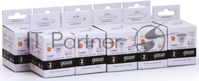 Лампа светодиодная Gauss Elementary MR16 3.5Вт цок.: GU5.3 спот 220B 3000K св. свеч. бел. теп. (упак.: 10 шт) (13514)