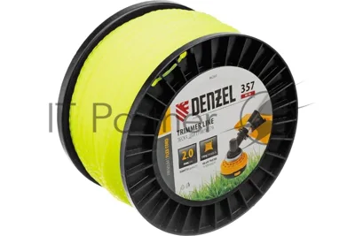 Леска для триммера Denzel витой квадрат, 2,0мм х 357м, на DIN катушке FLEX CORD