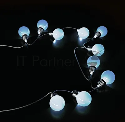 Гирлянда садовая на солнечной батарее 10 LED ламп Большие Шары белый свет Solar, 1/24