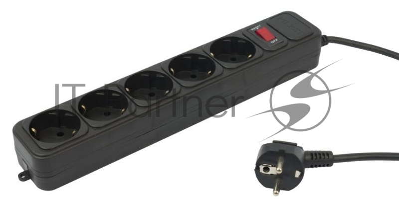 Сетевой фильтр PC Pet AP01006-5-BK 5 м, 5 розеток, черный