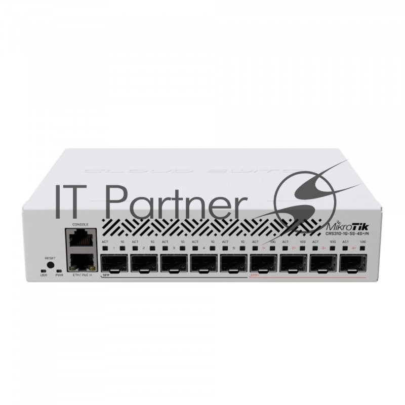 Коммутатор MikroTik CRS310-1G-5S-4S+IN, 1×1 Гбит/с LAN + 5×1 Гбит/с SFP + 4×10 Гбит/с SFP+, управляемый