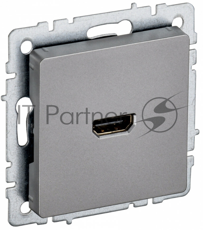 Розетка HDMI IEK BRITE РHDMI-0-БрС сталь