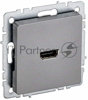 Розетка HDMI IEK BRITE РHDMI-0-БрС сталь
