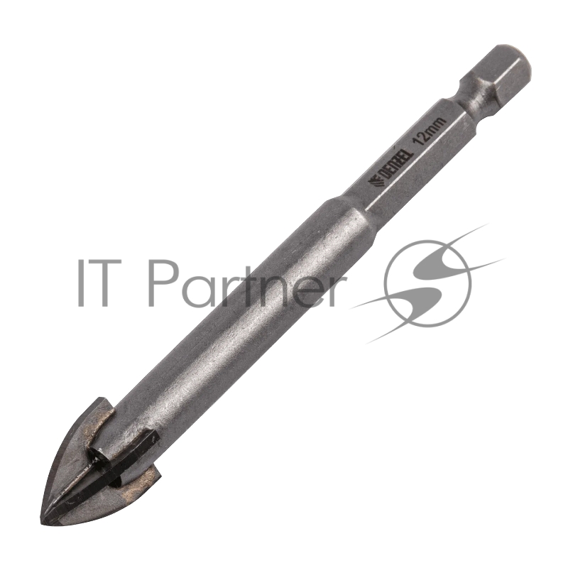Сверло по керамической плитке Denzel 12 мм, крестовая пластина, 6-гр. хвостовик
