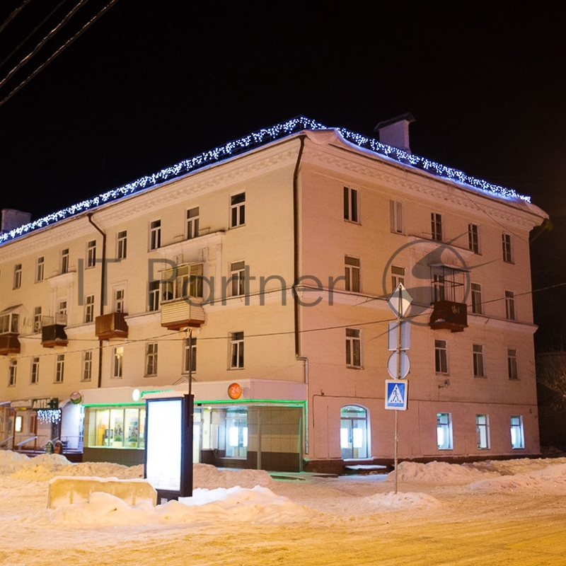Гирлянда Neon-night Айсикл (Бахрома) светодиодная 5х0,7 м, 152 LED, черный провод каучук, белое свечение