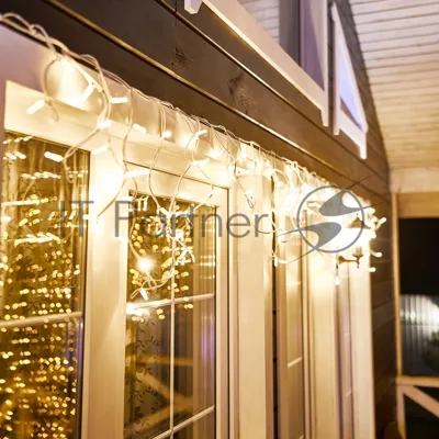 Гирлянда Neon-night Айсикл (Бахрома) светодиодная 5х0,7 м, 152 LED, белый провод каучук, теплое белое свечение
