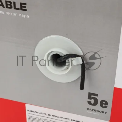Кабель витая пара Rexant U/UTP, cat.5e, ZH нг(А)-HF, 4PR, 24AWG, внешний, черный, 305 м