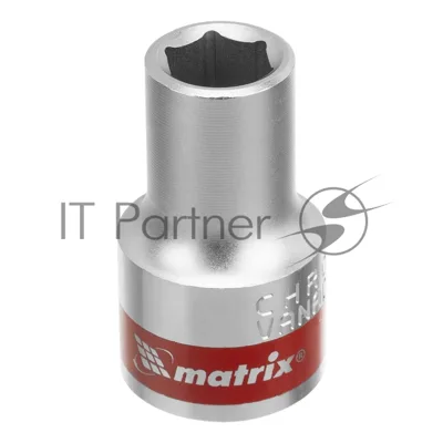 Головка торцевая Matrix 13110 10 мм, 6-гранная, CrV, под квадрат 1/2", хромированная
