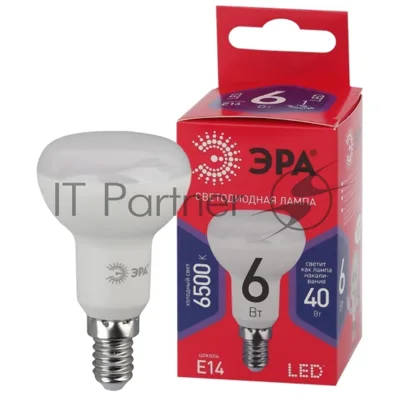 Лампа светодиодная ЭРА RED LINE LED R50-6W-865-E14 R Е14/Е14 6Вт рефлектор холодный дневной свет
