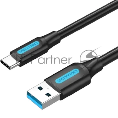 Переходник Vention USB 3.0 A Male to C Male Cable 1M черный PVC Type