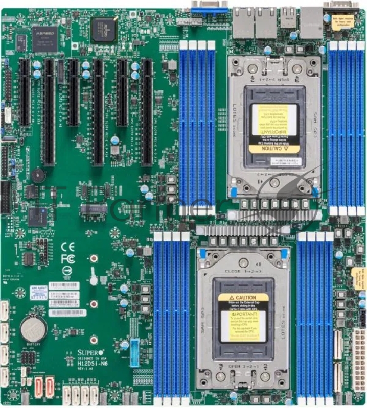 Материнская плата серверная SuperMicro H12DSI-N6-B, сокет SP3, 16xDDR4, 6xPCIe 4.0 x16, 10xSATA, M.2, 2xGigabit Ethernet, 2xUSB 2.0, 2xUSB 3.0, VGA, 24-pin, eATX