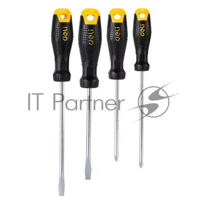 Набор отверток Deli DL620004 4шт SL5x100 + SL6x150 + PH1x100 + PH2x150
