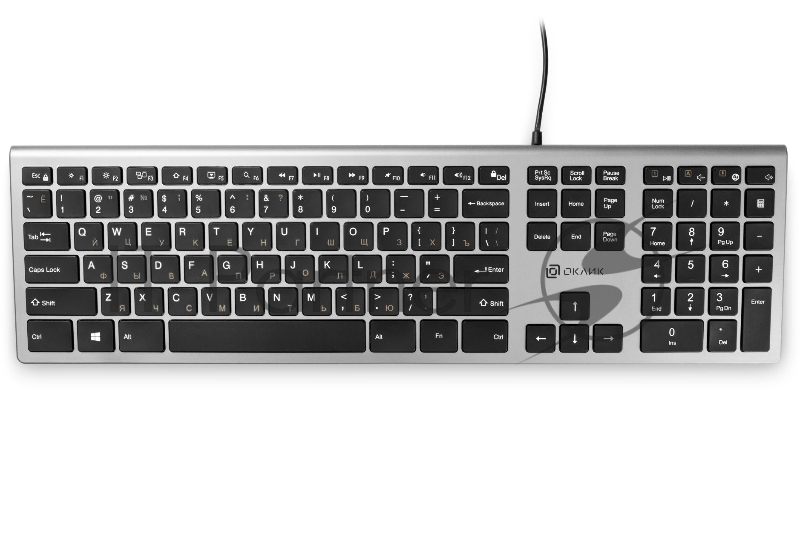 Клавиатура Oklick 890S проводная, USB Type-A, серый