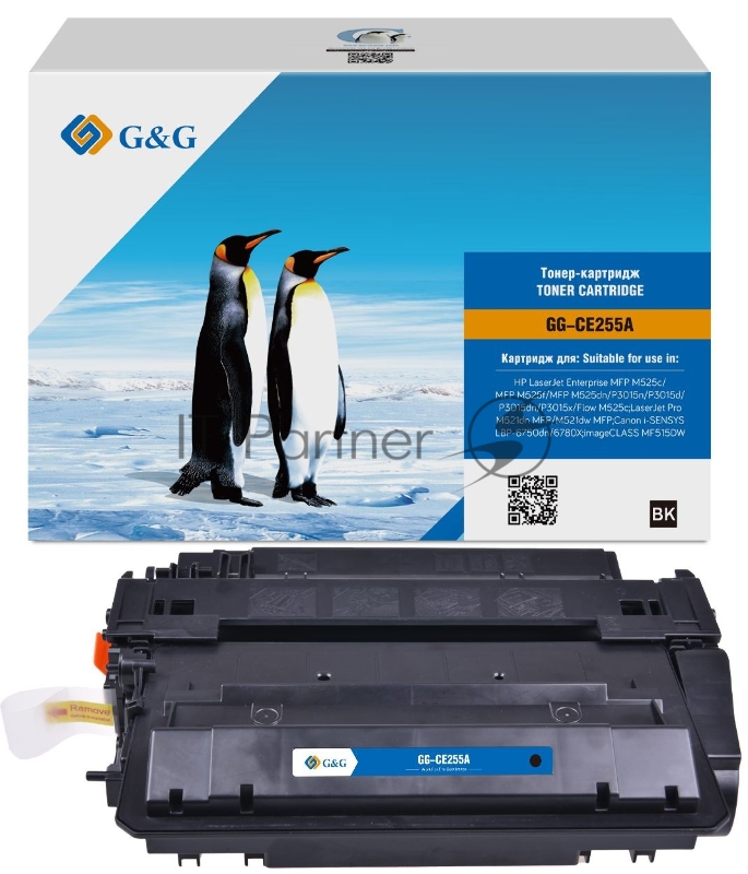 Картридж лазерный G&G GG-CE255A черный (6000 стр.) для HP LJ Enterprise MFP M525c/P3015n/LJ Pro M521dn MFP/M521dw MFP