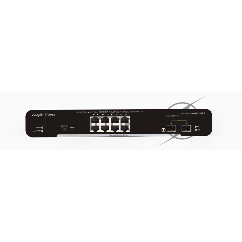 Коммутатор Ruijie Reyee RG-NBS3100-8GT2SFP-P, 8×1 Гбит/с PoE + 2×1 Гбит/с SFP Uplink, управляемый