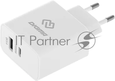 Сетевое зарядное устройство Digma DGW3D 3A PD+QC белый