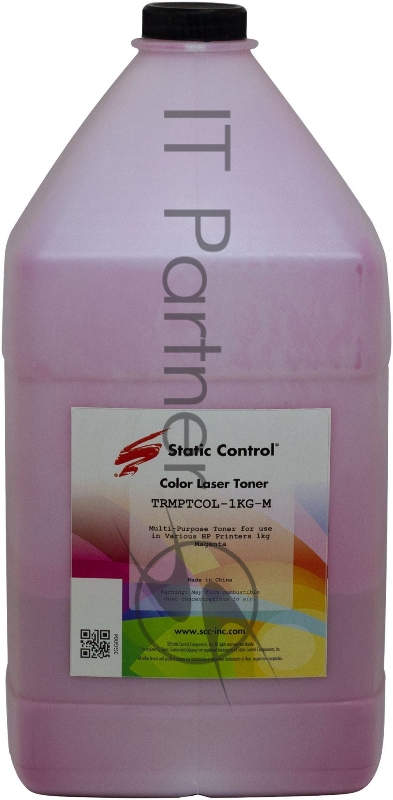 Тонер Static Control TRMPTCOL-1KG-M пурпурный флакон 1000гр. для принтера HP CLJCP1515/Canon MF8330