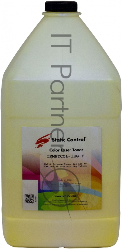 Тонер Static Control TRMPTCOL-1KG-Y желтый флакон 1000гр. для принтера HP CLJCP1515/Canon MF8330