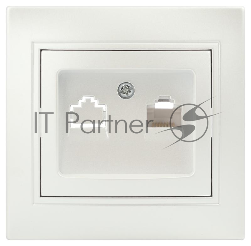 Розетка Intro Plano 1-303-06 информационная RJ45, IP20, СУ, перламутр