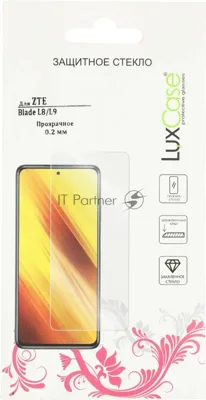 Защитное стекло для экрана LuxCase для ZTE Blade L8/L9 100 х 180 мм, прозрачный, 1 шт, прозрачный 83244