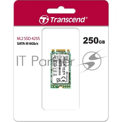 Накопитель SSD M.2 Transcend 250Gb MTS425 TS250GMTS425S (SATA3, up to 500/330MBs, 3D NAND, 90TBW, 22x42мм)