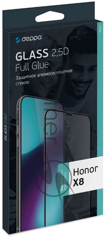 Защитное стекло для экрана Deppa 62893 для Honor X8 2.5D, 1 шт