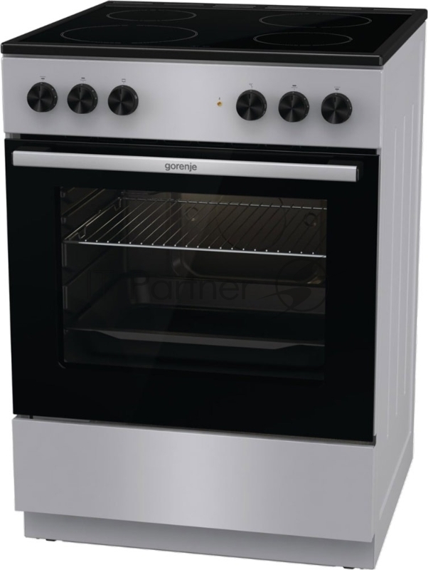 Плита электрическая Gorenje GEC6A11SG серый, конфорок 4 электрических, духовка 65 л, 60 см x 85 см x 60 см