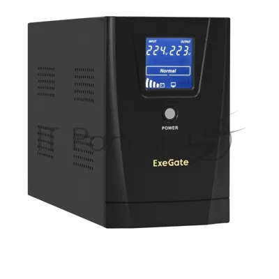 Источник бесперебойного питания ExeGate SpecialPro Smart LLB-2200.LCD.AVR.2SH.RJ.USB / 2200 ВА / 1300 Вт / 2 x CEE 7 (евророзетка)