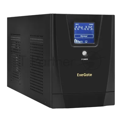 Источник бесперебойного питания ExeGate SpecialPro Smart LLB-3000.LCD.AVR.3SH.2C13.RJ.USB / 3000 ВА / 1800 Вт / 3 x CEE 7 (евророзетка), 2 x IEC 320 C13