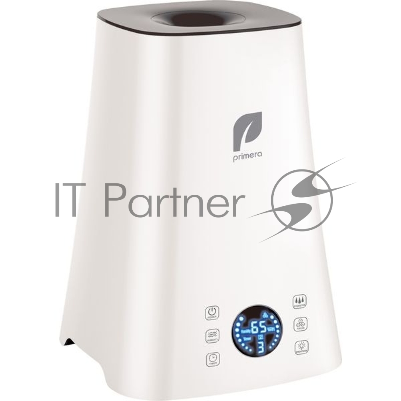 Увлажнитель воздуха Primera HUP-H3150 белый, 35 м², 5 л, ультразвуковой, производительность 300 мл/ч, гигростат, таймер, цифровой дисплей, 3 скорости, электронное управление
