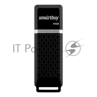 Флешка USB Smartbuy Quartz black (SB64GbQZ-K), 64Gb, USB 2.0, R/W 25/15, черный