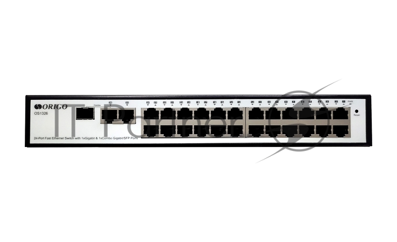 Коммутатор ORIGO OS1326/A1A, 24×100 Мбит/с + 1×1 Гбит/с + 1×1 Гбит/с Combo (SFP/RJ-45), настраиваемый