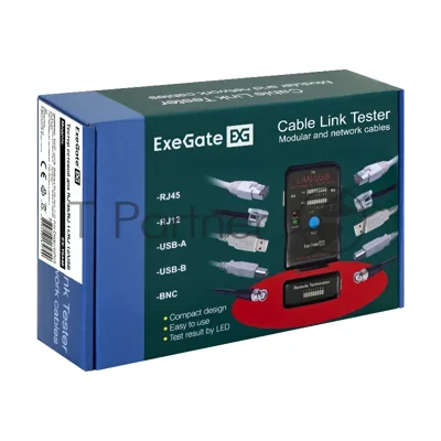 Тестер сетевой ExeGate EX293160RUS EX-T5448 для RJ-45/RJ-11/RJ-12/USB