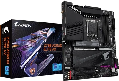 Материнская плата GIGABYTE Z790 AORUS ELITE AX, LGA1700, Intel Z790, 4xDDR5, 6xSATA, 4xM.2, 3xPCIe x16, DisplayPort, HDMI, 1x2.5Gb LAN, USB Type-C, 2x3.5 мм, 7.1, ATX