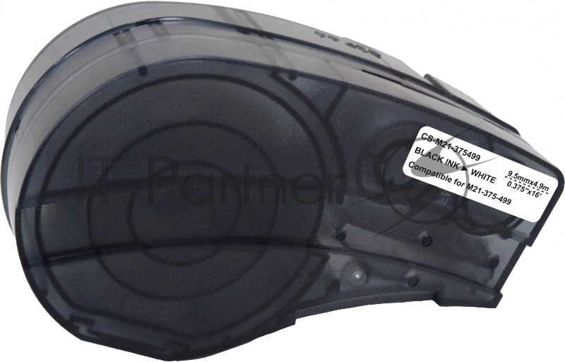 Картридж ленточный Cactus CS-M21-375499 черный шрифт, белый фон (9.5 мм, 4.9 м) для Brady BMP21-PLUS, BMP21-LAB