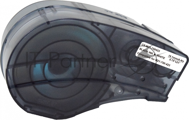 Картридж ленточный Cactus CS-M21-750423 черный шрифт, белый фон (19.1 мм, 6.4 м) для Brady BMP21-PLUS, BMP21-LAB