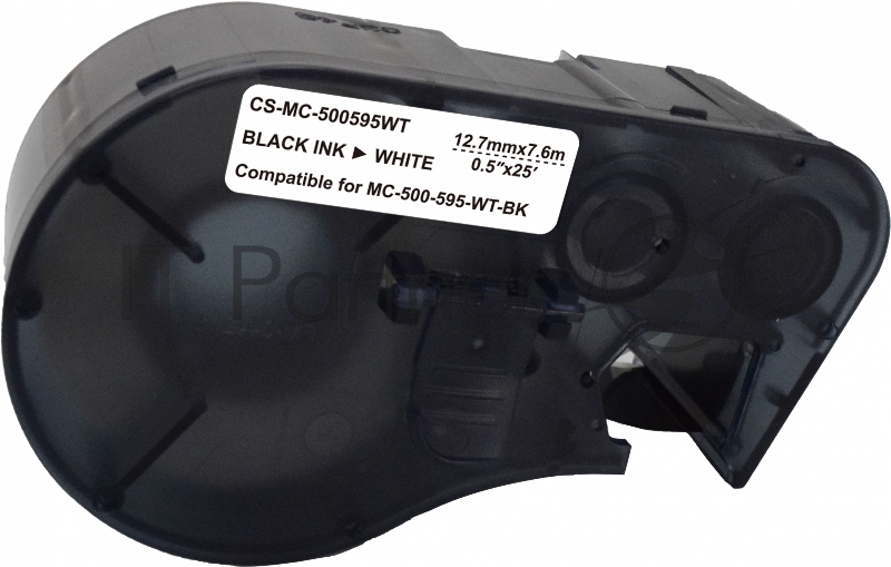 Картридж ленточный Cactus CS-MC-500595WT черный шрифт, белый фон (12.7 мм, 7.6 м) для Brady BMP-41/BMP-51/BMP-53-PC-Linked
