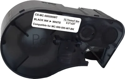 Картридж ленточный Cactus CS-MC-500595WT черный шрифт, белый фон (12.7 мм, 7.6 м) для Brady BMP-41/BMP-51/BMP-53-PC-Linked