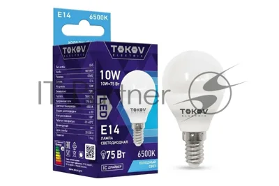 Лампа светодиодная TOKOV ELECTRIC 10Вт G45 6500К Е14 176-264В