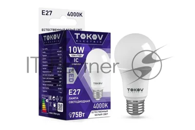 Лампа светодиодная TOKOV ELECTRIC 10 Вт А60 4000К Е27 176-264В