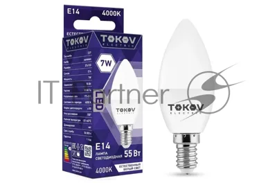 Лампа светодиодная TOKOV ELECTRIC 7 Вт С37 4000К Е14 176-264В