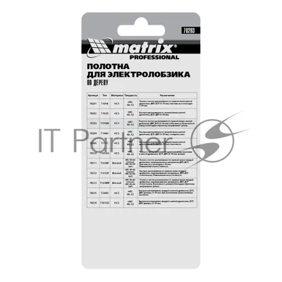 Полотна для электролобзика Matrix по дереву, 3 шт. T101BR, 75 х 2,5мм, обр. зуб, HCS