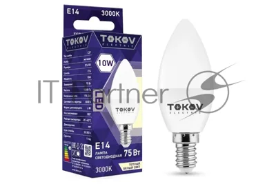 Лампа светодиодная TOKOV ELECTRIC 10Вт С37 3000К Е14 176-264В
